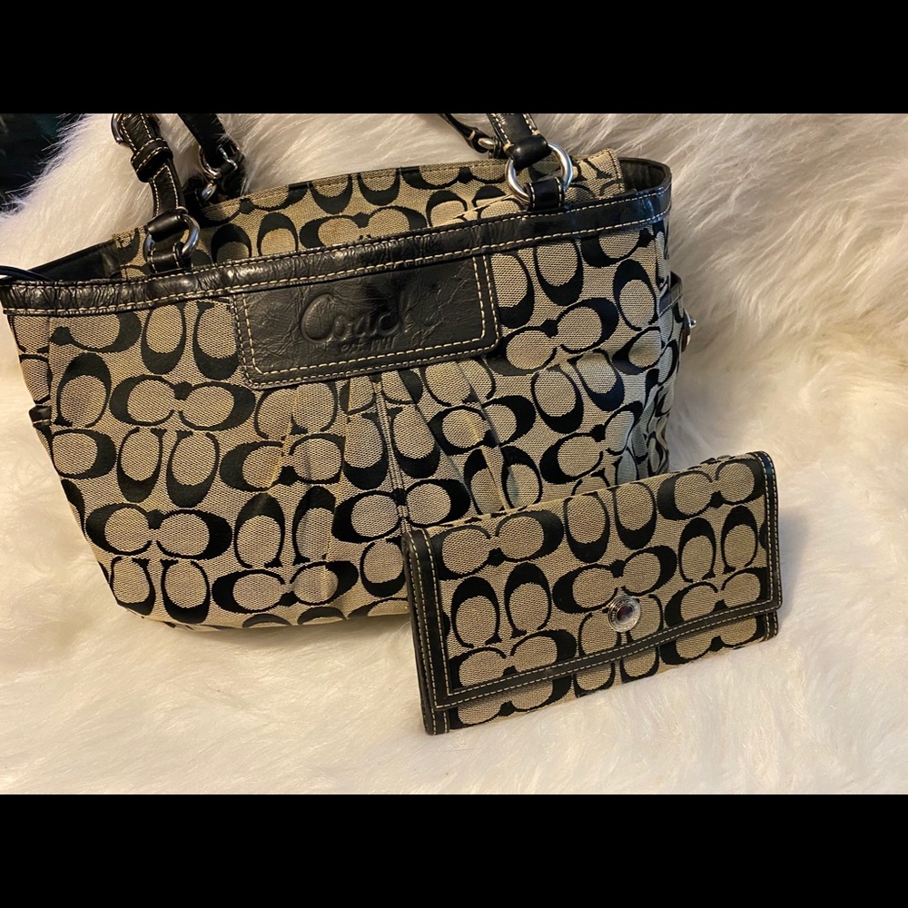 Coach handbag with matching wallet